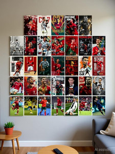 Pack of 33 Ronaldo Wall Collage Kit Posters | Posters for Wall Decoration | Wall Art For Bedroom, Office, Living room, (6 inch X 4 inch) Set of 33 Ronaldo Prints Photographic Paper