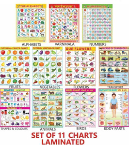 All in One Educational Chart for Kids | 45×60cm (Extra Large Size to attract Kids) Fine Art Print