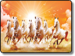 saf AF 7 Horses Framed Digital Reprint 11 inch x 14 inch Painting