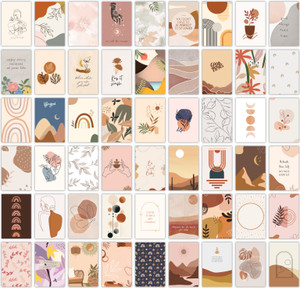 Pack of 54 Boho Aesthetic Wall Collage Kit Posters | Posters for Wall Decoration | Wall Art For Bedroom, Office, Living room, Dorm room Photographic Paper