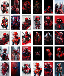 Pack of 30 Spiderman Wall Collage Kit Posters | Posters for Wall Decoration | Wall Art For Bedroom, Office, Living room, (6 inch X 4 inch) Vinyl