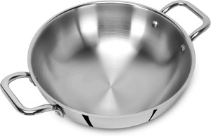 Hot plus EliteCook 22cm TriPly Kadai Kadhai 22 cm diameter 2.2 L capacity