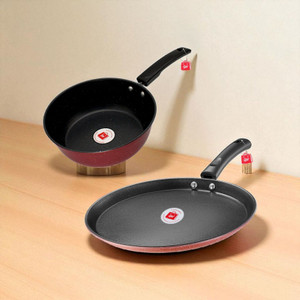 LAZYwindow Nonstick Induction Base Sauce Pan & Tawa 24 cm diameter