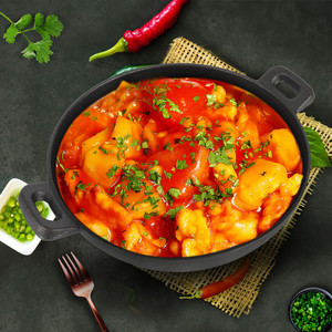 Solara Premium Cast Iron Kadai with 2 Loop Handles, 10 Inch (25.5 Cm) Kadhai 25.5 cm diameter 2.3 L capacity