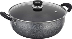 MITHALI Mithali®Non Stick 26 cm kadhai Glass Lid 26 cm ढक्कन के साथ
