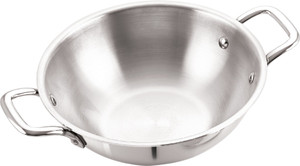 iVBOX ® Platina Triply Kadai Stainless-Steel 22 cm