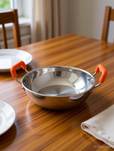 BERBEL Steel Kadhai for Daily Cooking | Rust-Free & Durable Kadhai 22 cm diameter 1 L capacity