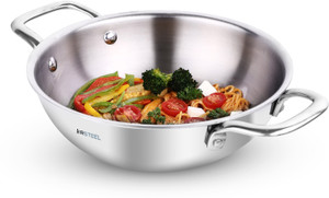Airsteel Triply Stainless Steel Kadhai 24 cm diameter 2.3 L capacity
