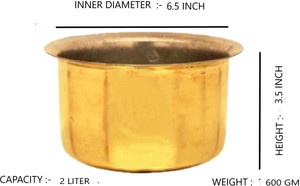 VPSK Heavy Pure Brass Tope 2 L capacity 6.5 INCH diameter (Brass) Tope 2 L capacity 16.25 cm diameter