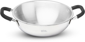 Allo Triply Stainless Steel Kadhai,Induction Friendly Naturally Non-Stick Without lid 24 cm