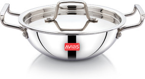 AVIAS AVI3 Triply Kadai with SS Lid Kadhai 22 cm diameter with Lid 2 L capacity