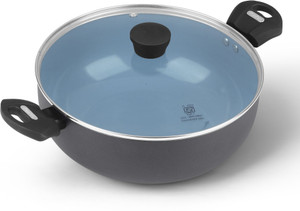 Tower Ceramic Non-Stick Kadhai 28 cm diameter with Lid 4.5 L capacity