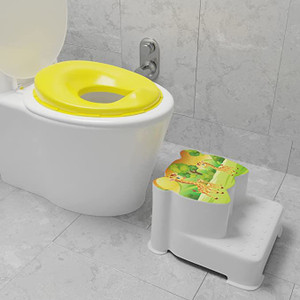 TechHark Combo of Baby Toilet Seat And Baby Stool, Anti-Sleep, Non-Toxic Durable Material Stool