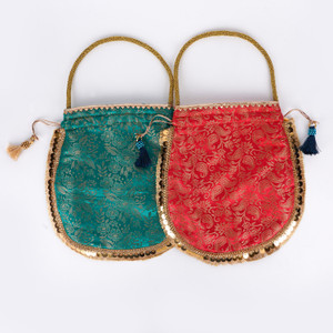 Wrodss Women Shagun Pouches for Festive Seasons | Bridal Purse With Embroidery Potli