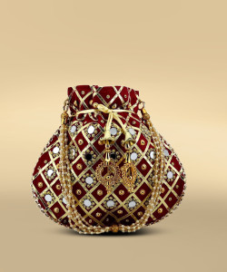 lookingfab Potli Matka-03 ( Maroon ) Potli