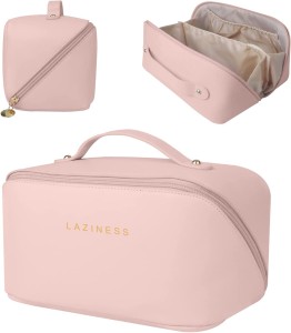 HASTHIP Large Capacity Travel Cosmetic Bag for Women PU Waterproof Portable Cosmetic Bag