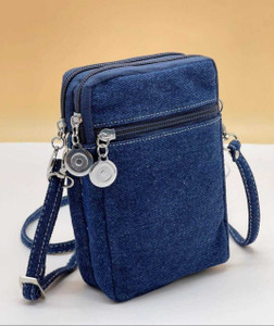 Kate Linn Vougish Stylish Denim Mobile Sling Bag For Girls. Mobile Pouch