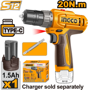 INGCO 12V Cordless Drill, 15+1, 20Nm, 1.5Ah Battery - Image 6