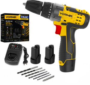 iBELL VORMIR VR CD12-46 Cordless Drill Driver, 2 Batteries, 12V,0-400/0-1450 RPM,25Nm, 2 x 1500mAh Li-Ion Batteries, Fast Charger, 1 Hour Charging, Compact Design Cordless Drill