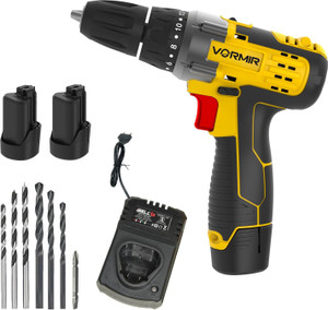 iBELL VORMIR VR CD12-46 Cordless Drill Driver, 2 Batteries, 12V,0-400/0-1450 RPM,25Nm, 2 x 1500mAh Li-Ion Batteries, Fast Charger, 1 Hour Charging, Compact Design Cordless Drill
