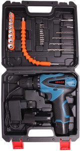 एगोन Cordless Drill Machine Battery Operated ACS-12V 12V Reversible Variable Speed Screwdriver Double with 30 pcs Tool Kit कार्डलेस ड्रिल