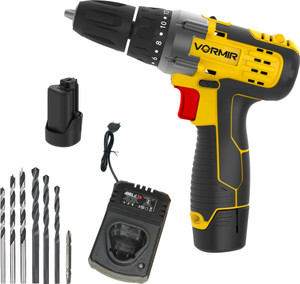 iBELL VORMIR VR CD12-46 Cordless Drill Driver, 2 Batteries, 12V,0-400/0-1450 RPM,25Nm, 2 x 1500mAh Li-Ion Batteries, Fast Charger, 1 Hour Charging, Compact Design Cordless Drill
