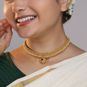 Candere by Kalyan Jewellers FKN07522K Choker Yellow Gold Precious Necklace