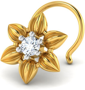 LORDS JEWELS Elite Floret Diamond Nose Pin 18kt Diamond Yellow Gold Stud