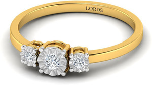 LORDS JEWELS Trilight Diamond Ring 1.66 Grams BIS Hallmarked Gold Ring For Girls and Women 14kt Diamond Yellow Gold ring
