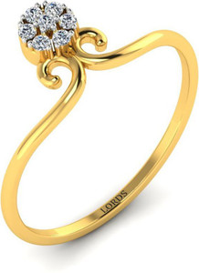 LORDS JEWELS Consistent Flower Diamond Ring 18kt Diamond Yellow Gold ring