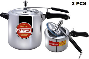 CARNIVAL Aluminium Regular Model inner Lid Pressure Cooker 5 L, 2.5 L Inner Lid Pressure Cooker