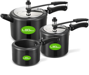 Leo Natura Inner Lid Cooker Combo Pack 2 L, 3 L, 5 L इंडक्शन बॉटम प्रेशर कुकर
