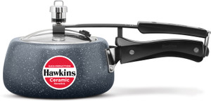 Hawkins Ceramic Nonstick , Granite Contura shaped (ICC15) 1.5 L Inner Lid Induction Bottom Pressure Cooker