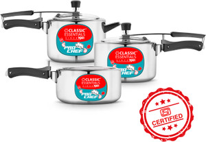 Classic Essentials Prochef Aluminium Inner Lid Pressure Cooker Combo Gas Stove Compatible 2 L, 3 L, 5 L Inner Lid Pressure Cooker