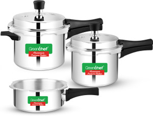 Greenchef Coral Combo 5 L, 3 L, 2 L Outer Lid Pressure Cooker