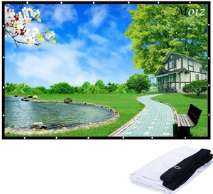 Moiz 65 Inch- 4.7Ft x 2.7Ft Anti-Creased, Foldable Anti-Light,16:9 4K Eyelet full HD Projector Screen (Width 144 cm x 81 cm Height)