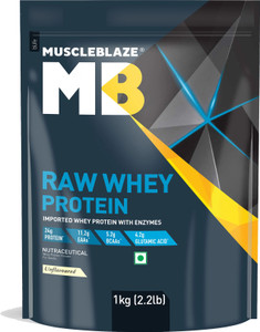 MUSCLEBLAZE Raw Whey Concentrate, Light & Clean Protein, Easy to Digest Whey Protein