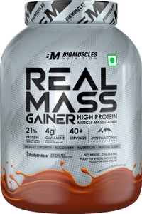 BIGMUSCLES NUTRITION Real | High Protein Muscles | Added BCAA, Glutamine Weight Gainers/Mass Gainers