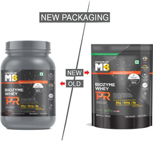 MUSCLEBLAZE Biozyme PR with 30g Protein Refill Pack, Creatine Monohydrate Whey Protein
