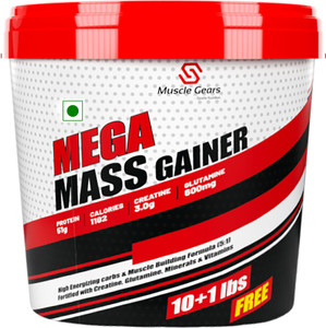 Muscle Gears Mega Mass Gainer 10lbs Malai Kulfi Weight Gainers/Mass Gainers