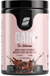 Sparkfusion Gain+ Women Weight Gainer For Improves Figure Chocolate Smoothie flavour 500 gm Weight Gainers/Mass Gainers
