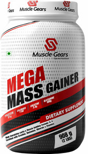 Muscle Gears Mega Mass Gainer 2 lbs Chocolate Weight Gainers/Mass Gainers