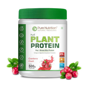 Pure Nutrition Plant Protein Powder for Men, Women With Pea & Brown Rice Protein Plant-Based Protein