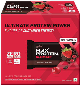 RiteBite Max Protein Ultimate Choco Berry 30g Protein Bars with 10g Fiber & 21 Vit. & Minerals Protein Bars