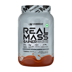 BIGMUSCLES NUTRITION Real Weight Gainer, 1kg, Chocolate - Image 1