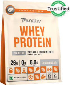 TruNativ Pro Blend Whey Protein, Grass-Fed Whey, 26g Protein, 6g BCAA, No Sugar, Whey Protein