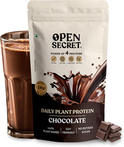 OPEN SECRET Plant Protein, 24g vegan protein per scoop, Chocolate Flavour, No refined sugar Plant-Based Protein