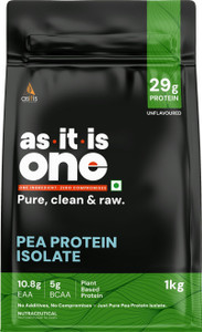AS-IT-IS Nutrition ONE Pea Protein Isolate, 29g, Supports Muscle Recovery Plant-Based Protein