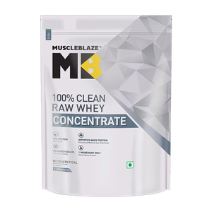 MUSCLEBLAZE 100% Clean Raw Concentrate | 24g Protein per Scoop | Easy to Digest Whey Protein