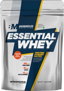 BIGMUSCLES NUTRITION Essential | 24g Protein with Digestive Enzymes, Vitamin & Minerals Whey Protein